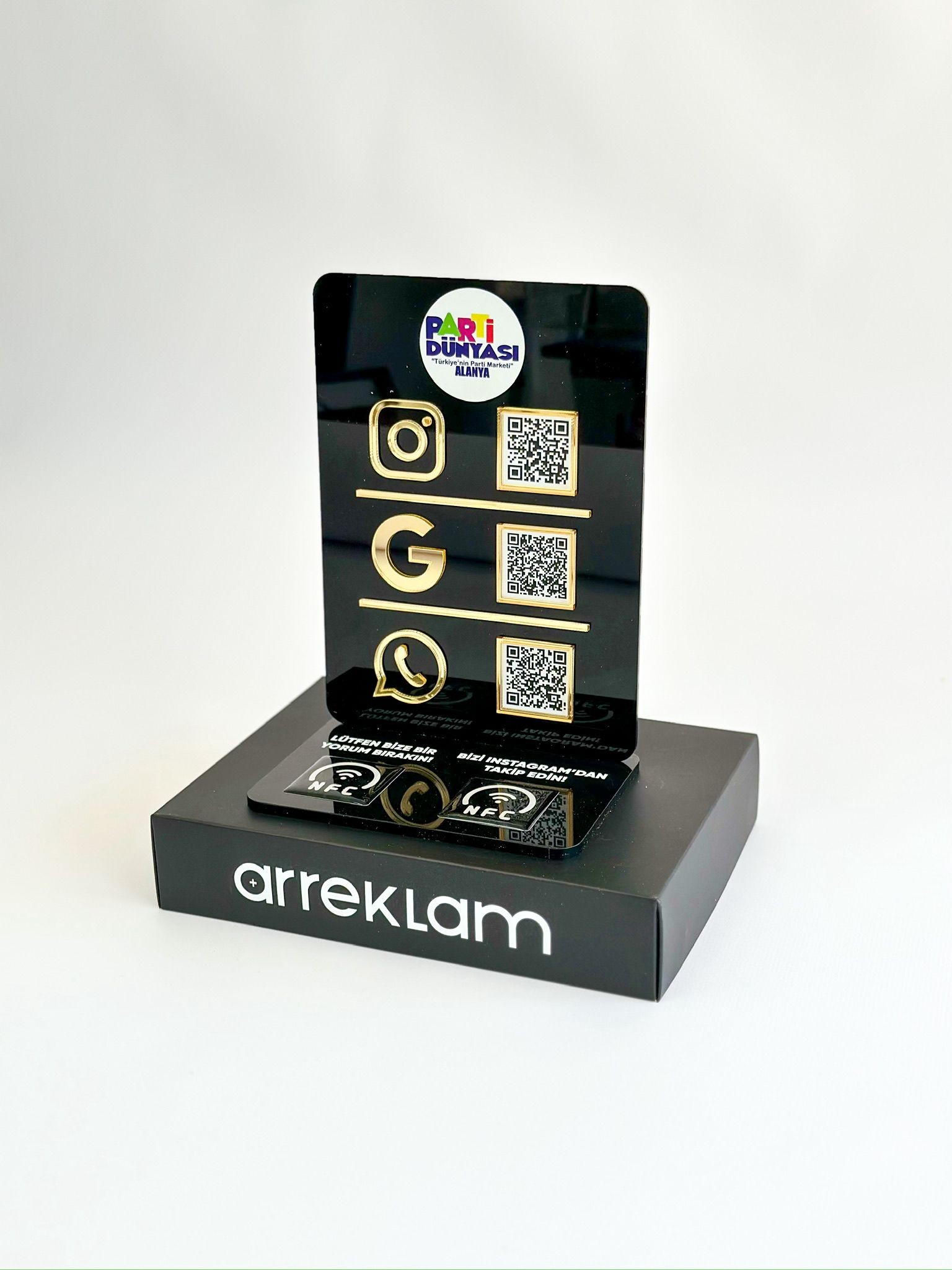 3 QR 2 NFC Pleksi Stand