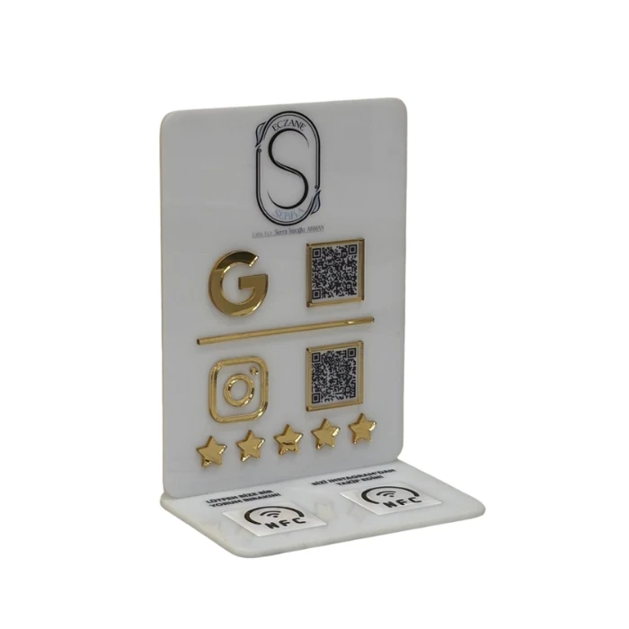 2 QR 2 NFC Pleksi Stand