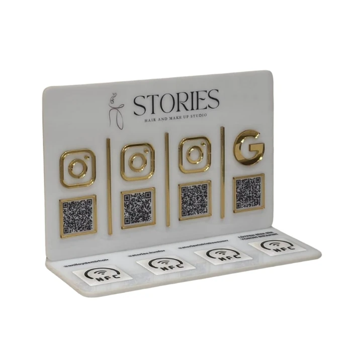 4 QR 4 NFC Pleksi Stand