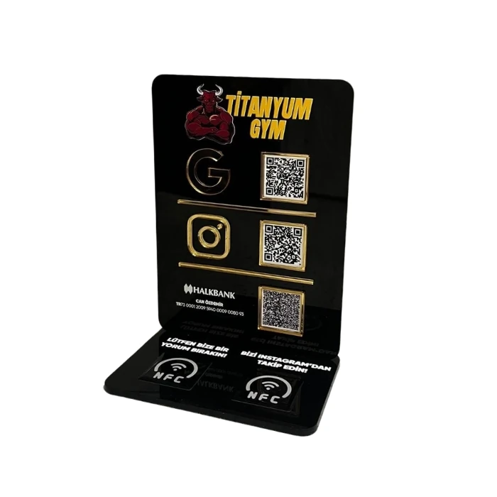 3 QR 2 NFC Pleksi Stand