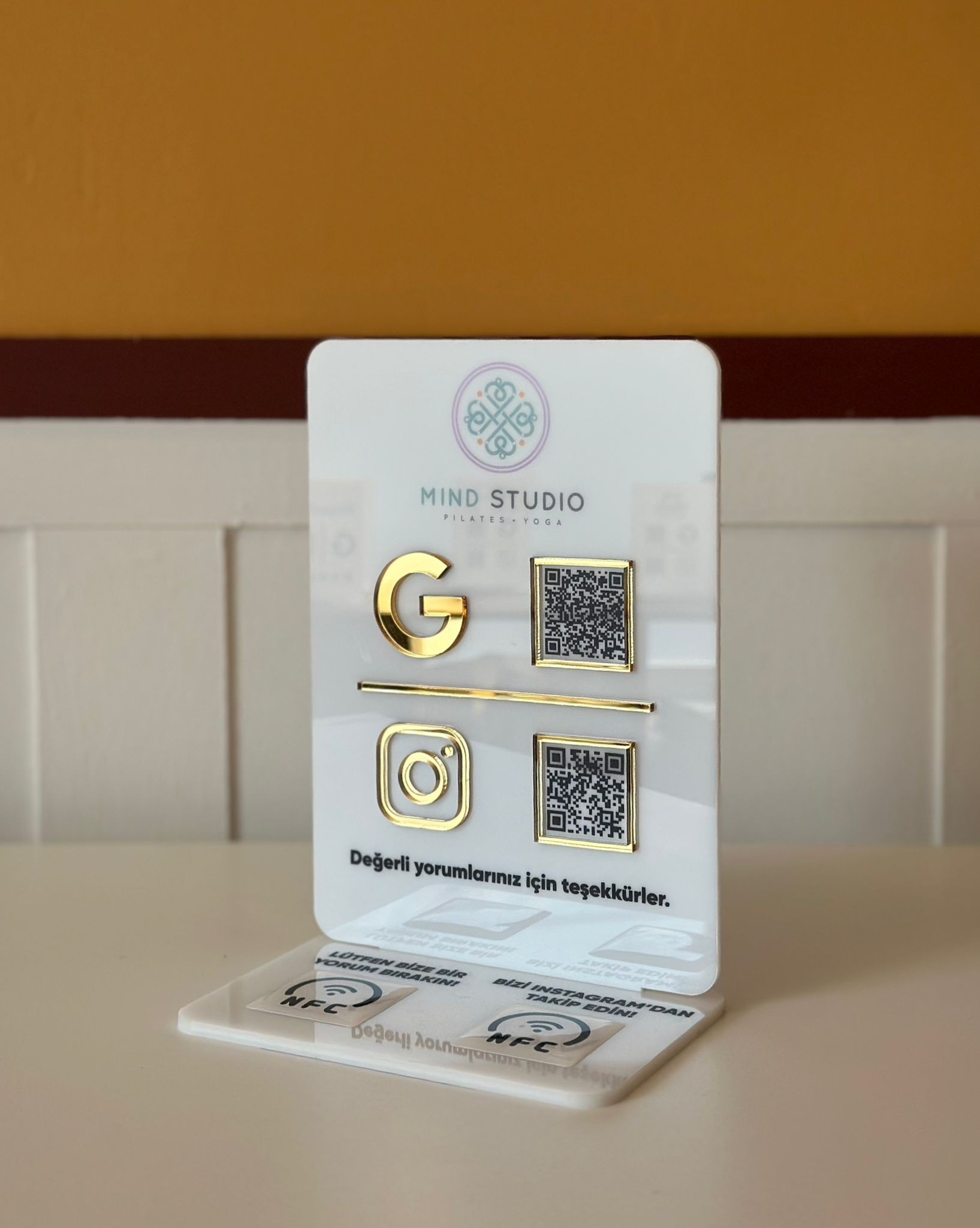 2 QR 2 NFC Pleksi Stand