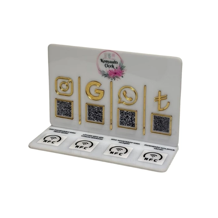 4 QR 4 NFC Pleksi Stand
