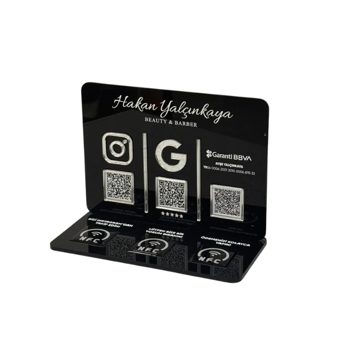 3 QR 3 NFC Pleksi Stand