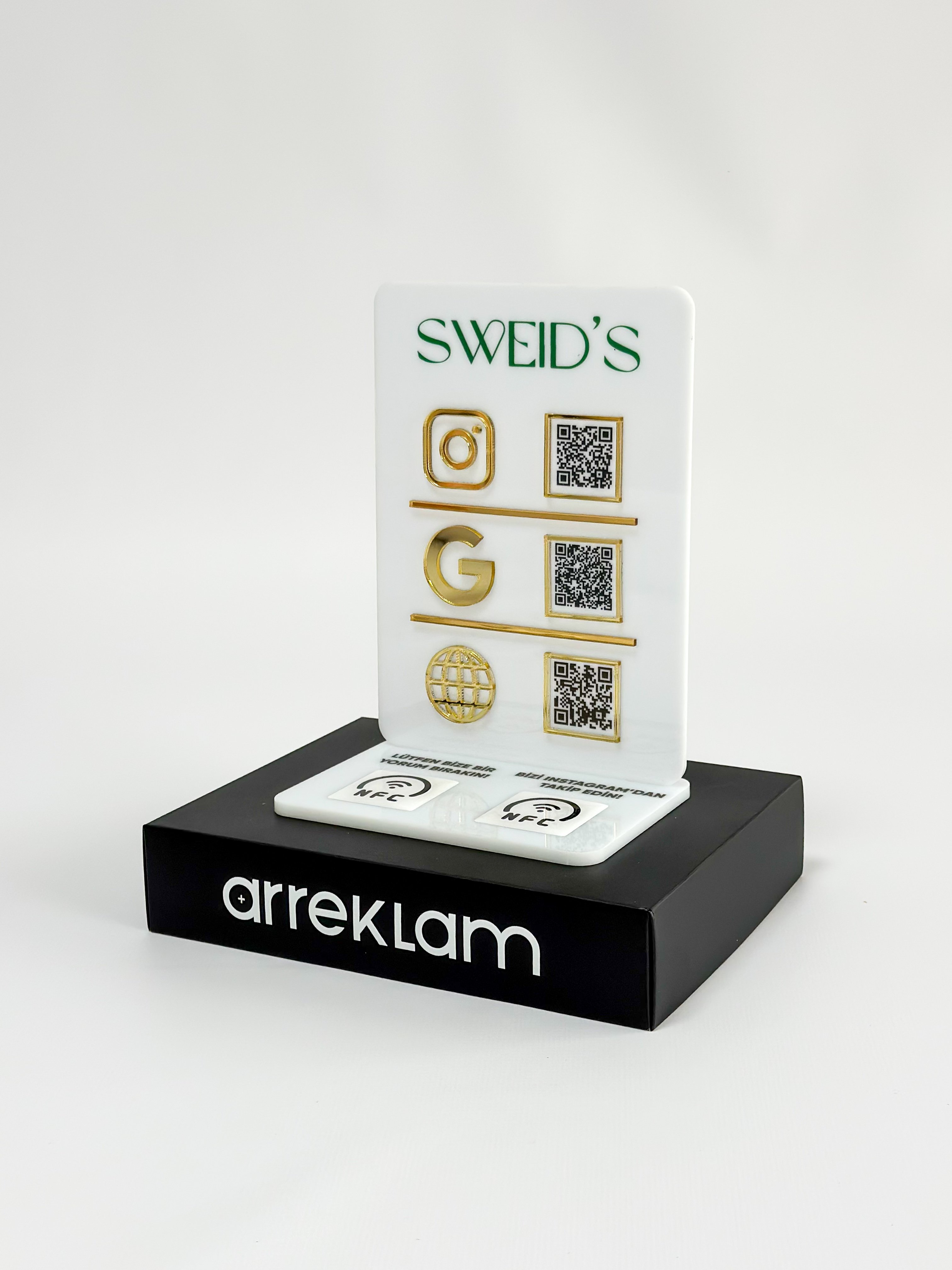 3 QR 2 NFC Pleksi Stand