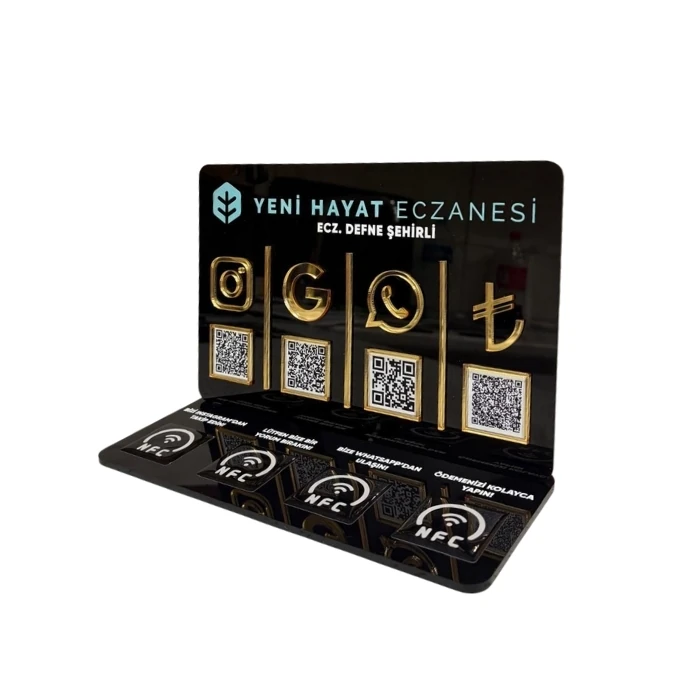 4 QR 4 NFC Pleksi Stand