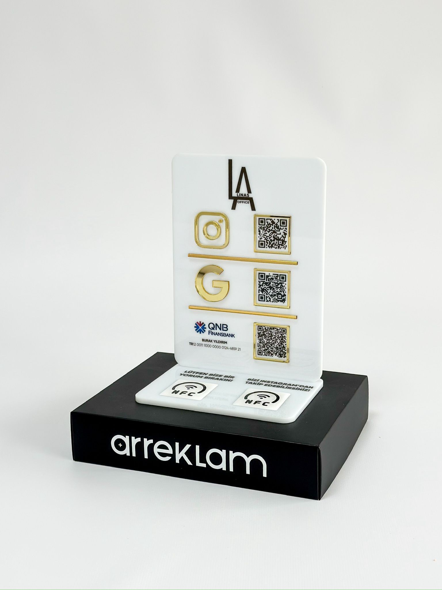 3 QR 2 NFC Pleksi Stand