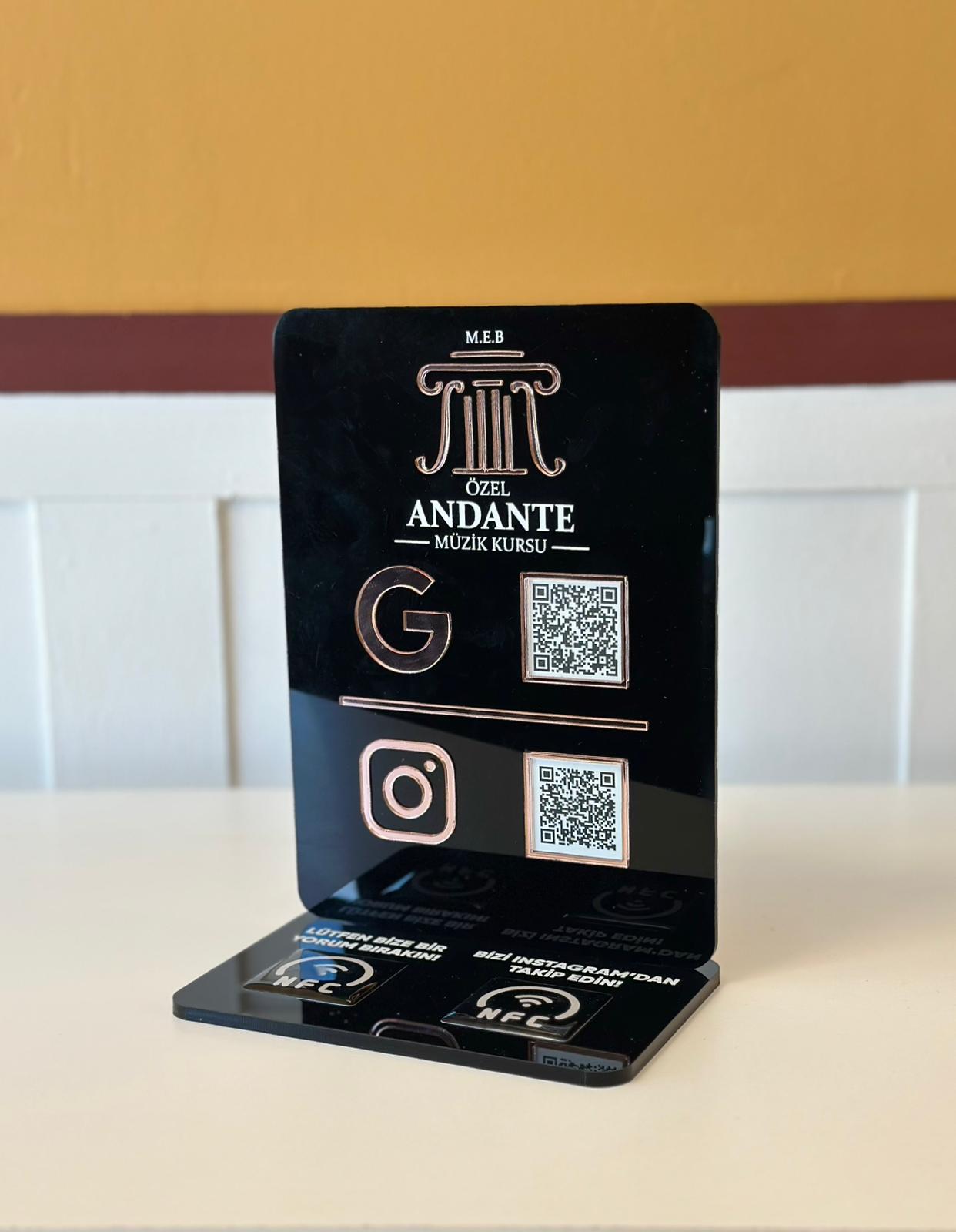 2 QR 2 NFC Pleksi Stand