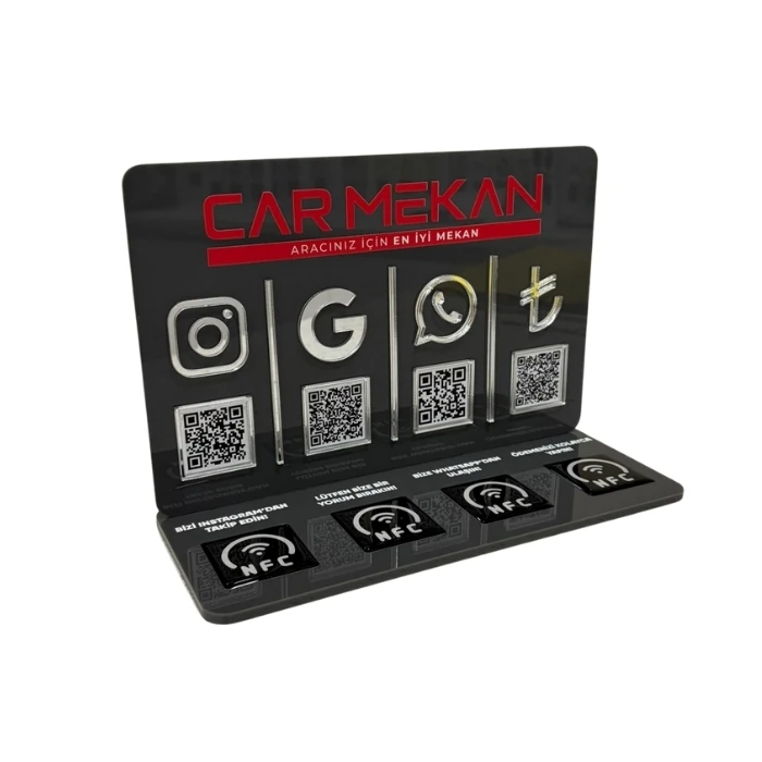 4 QR 4 NFC Pleksi Stand