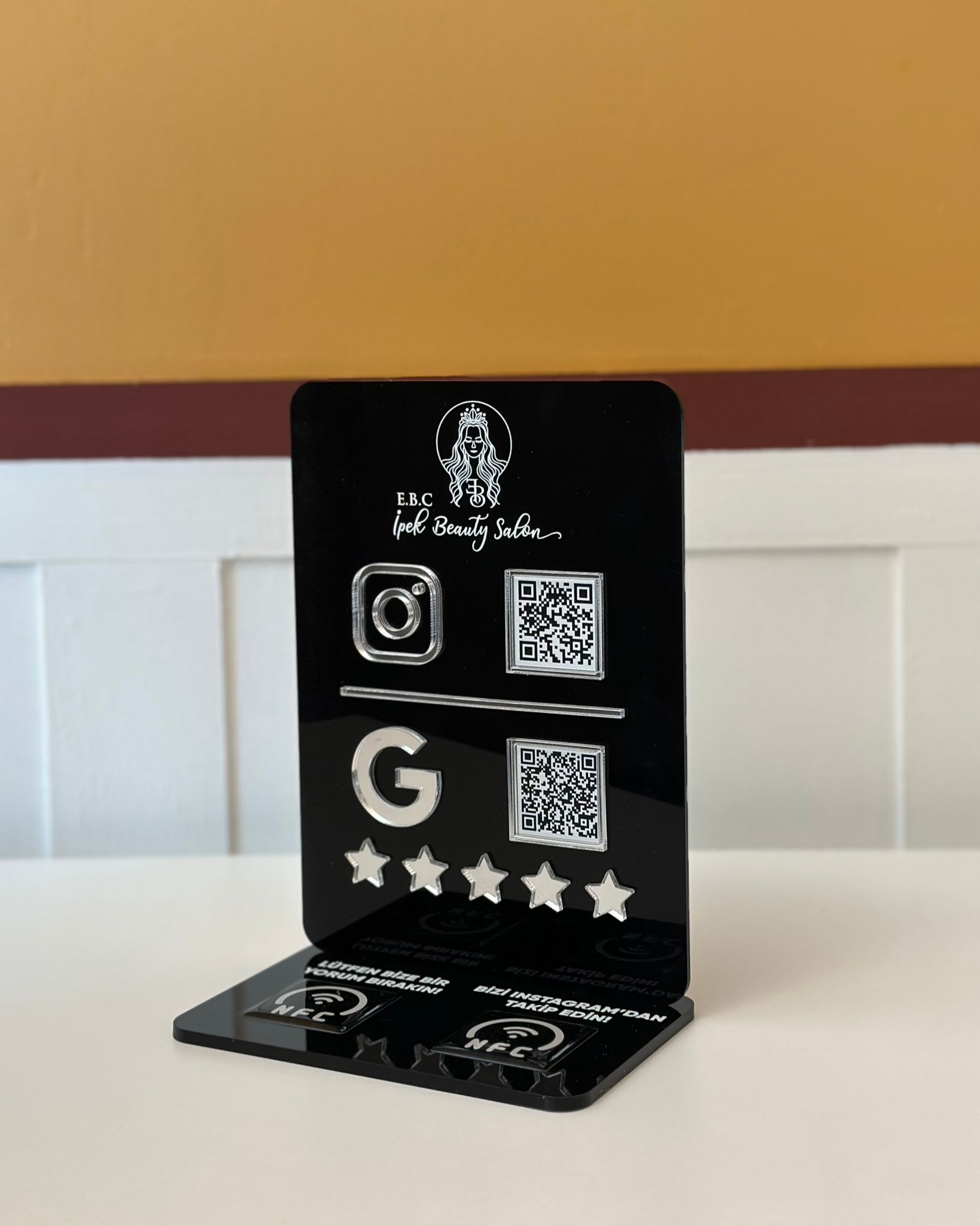2 QR 2 NFC Pleksi Stand