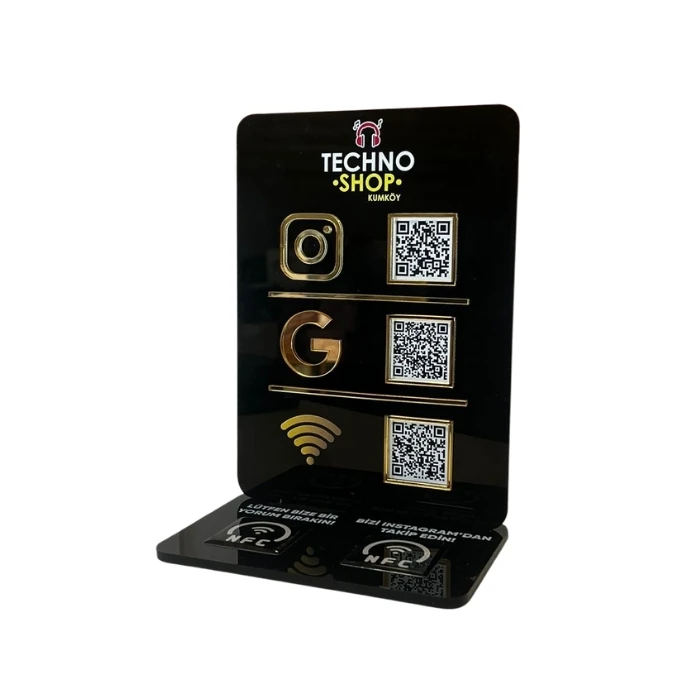 3 QR 2 NFC Pleksi Stand