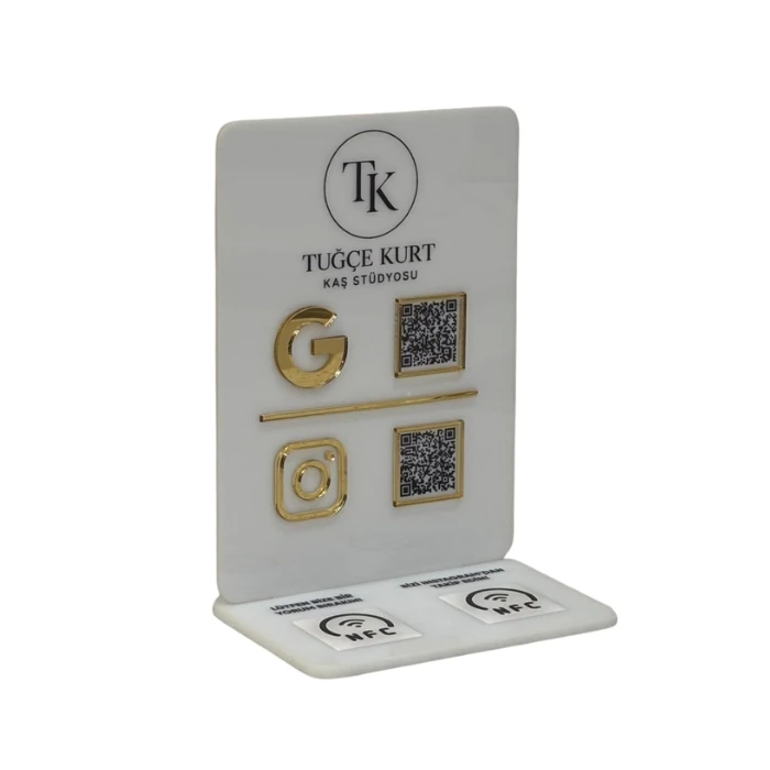 2 QR 2 NFC Pleksi Stand
