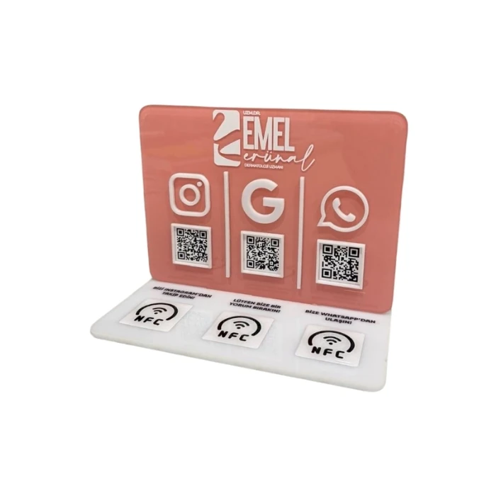 3 QR 3 NFC Pleksi Stand