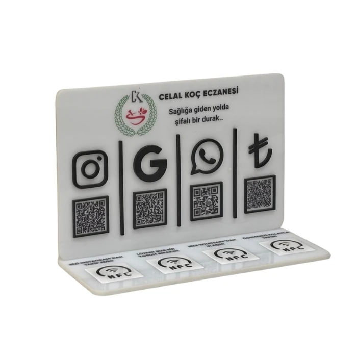 4 QR 4 NFC Pleksi Stand