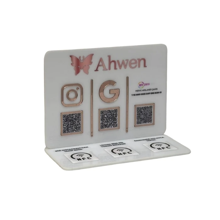 3 QR 3 NFC Pleksi Stand