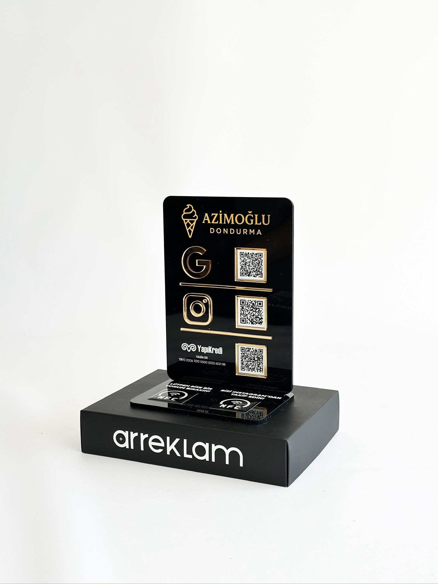 3 QR 2 NFC Pleksi Stand