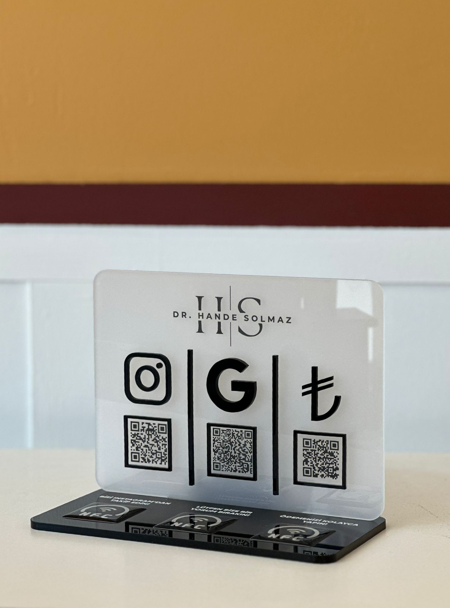 3 QR 3 NFC Pleksi Stand
