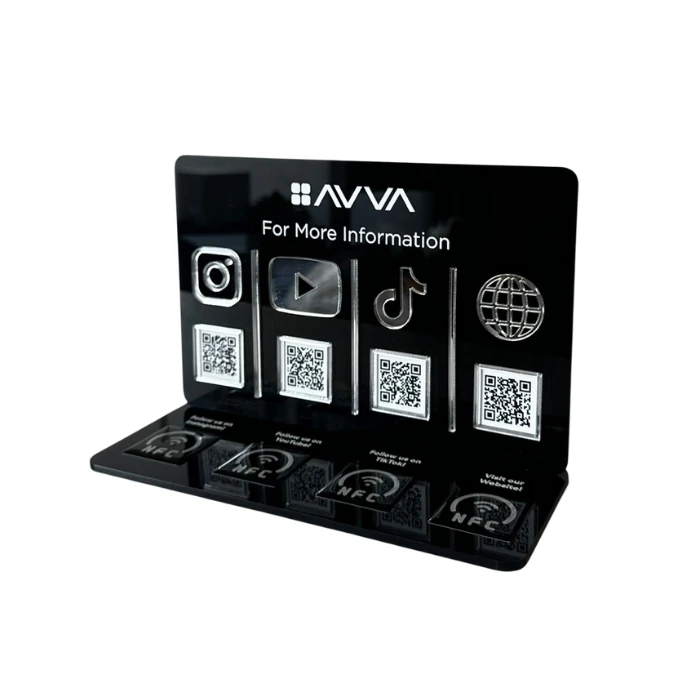 4 QR 4 NFC Pleksi Stand