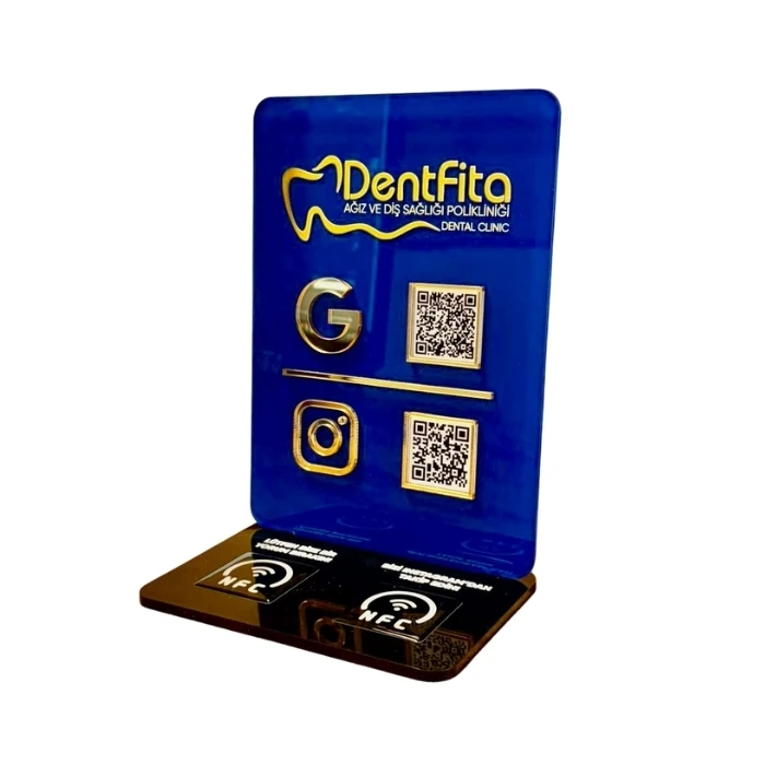2 QR 2 NFC Pleksi Stand