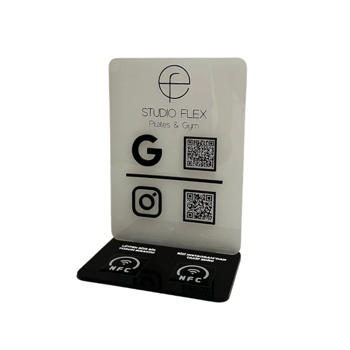 2 QR 2 NFC Pleksi Stand