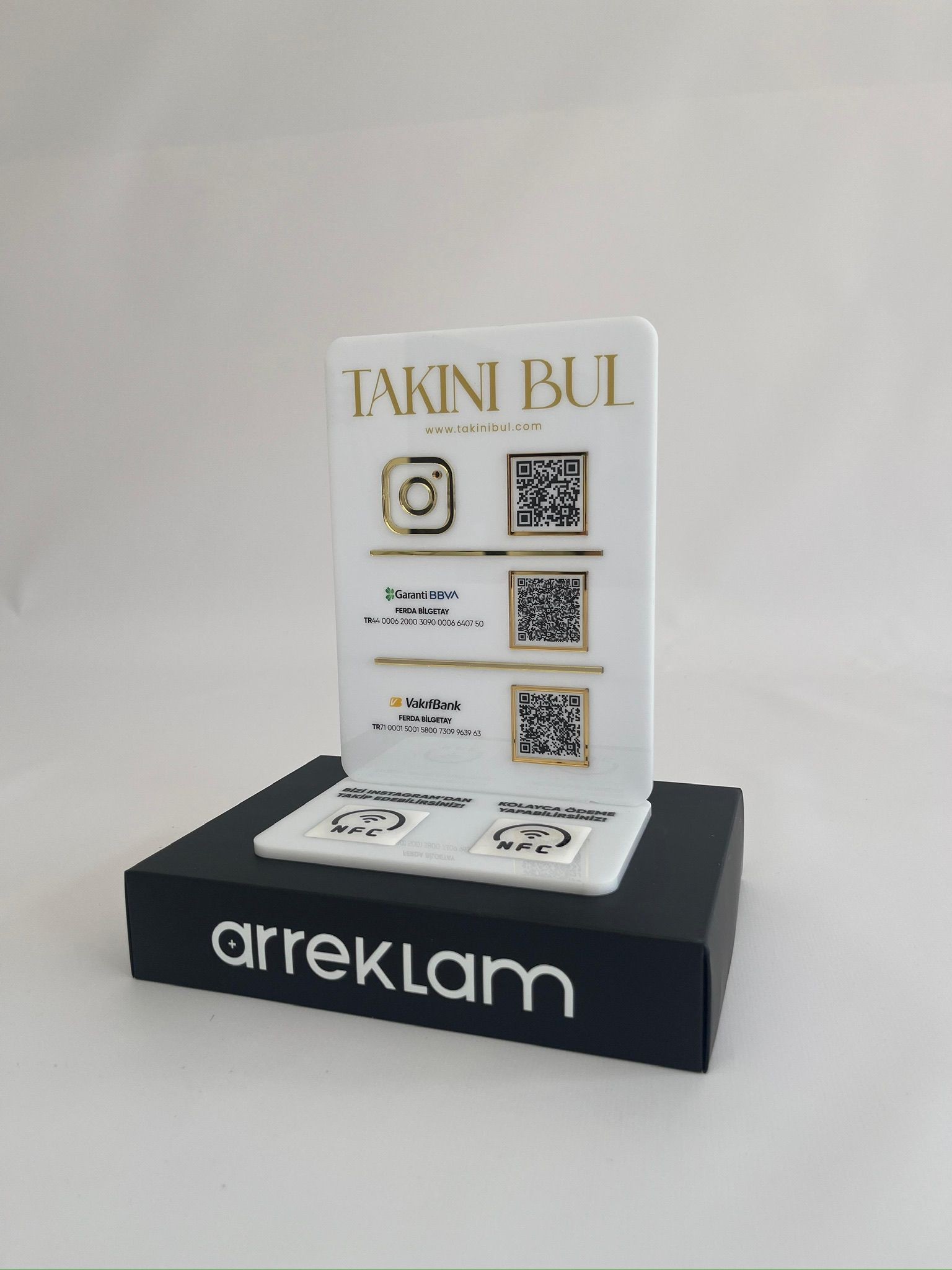 3 QR 2 NFC Pleksi Stand