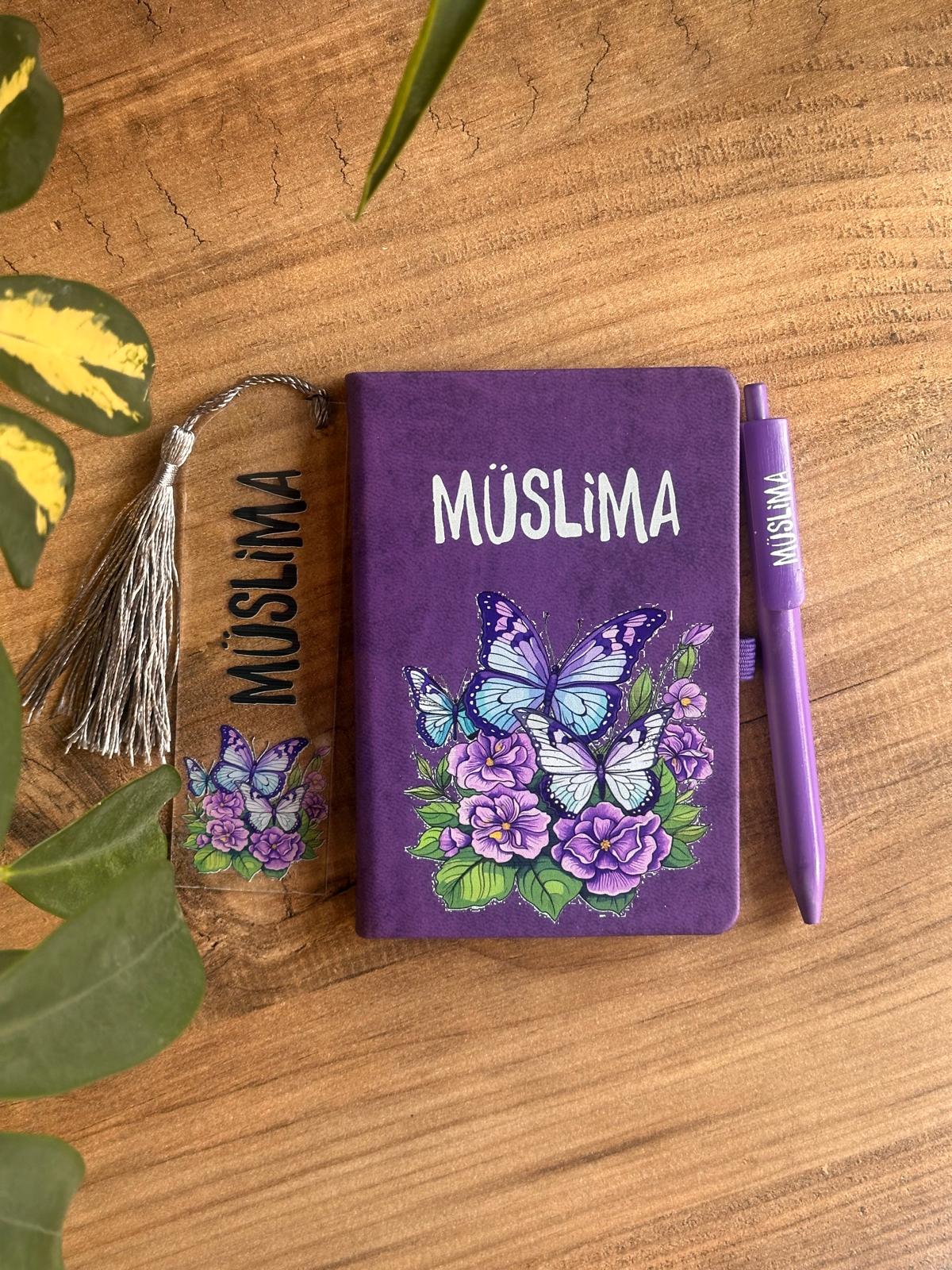 Kelebek Desenli Ajanda Set