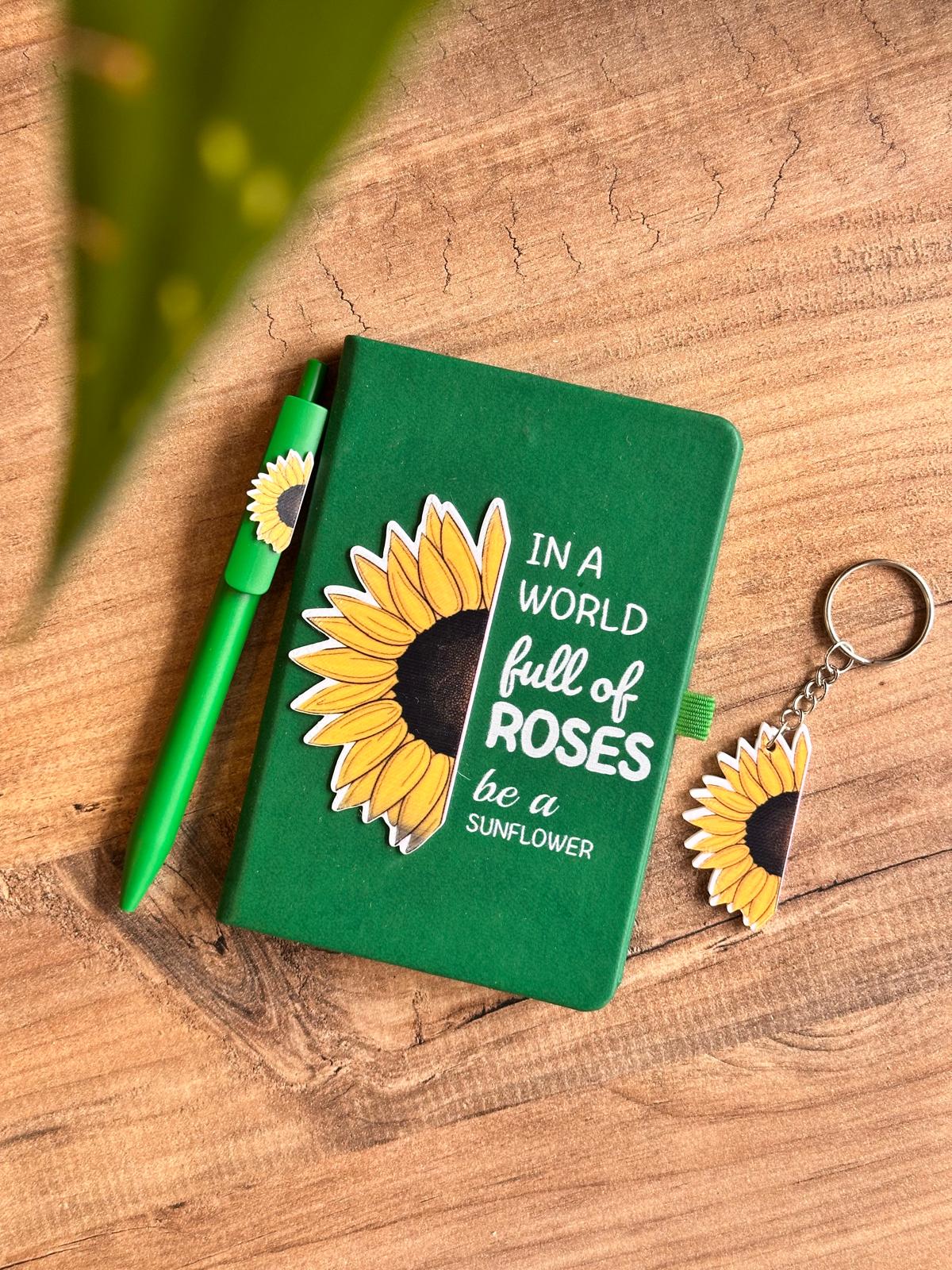 Ay Çiçeği Kabartmalı Ajanda Set