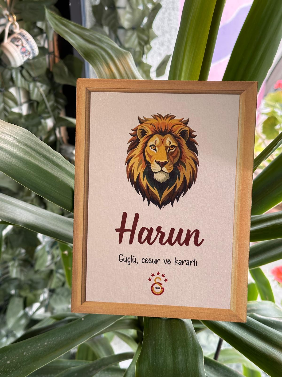 İsime Özel Taraftar Tablo ( Galatasaray Aslan Temalı) 