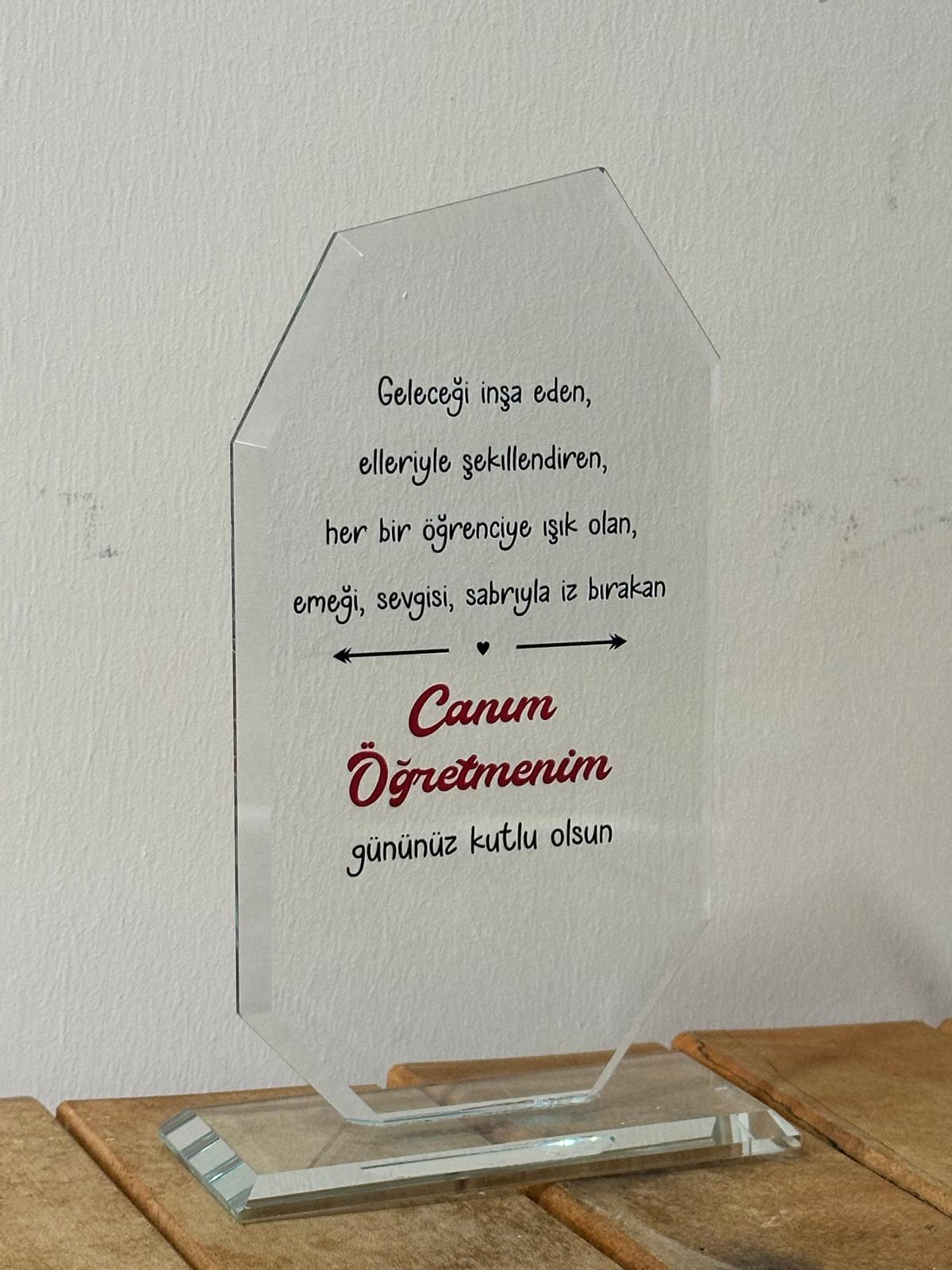Öğretmen Özel Kristal Plaket