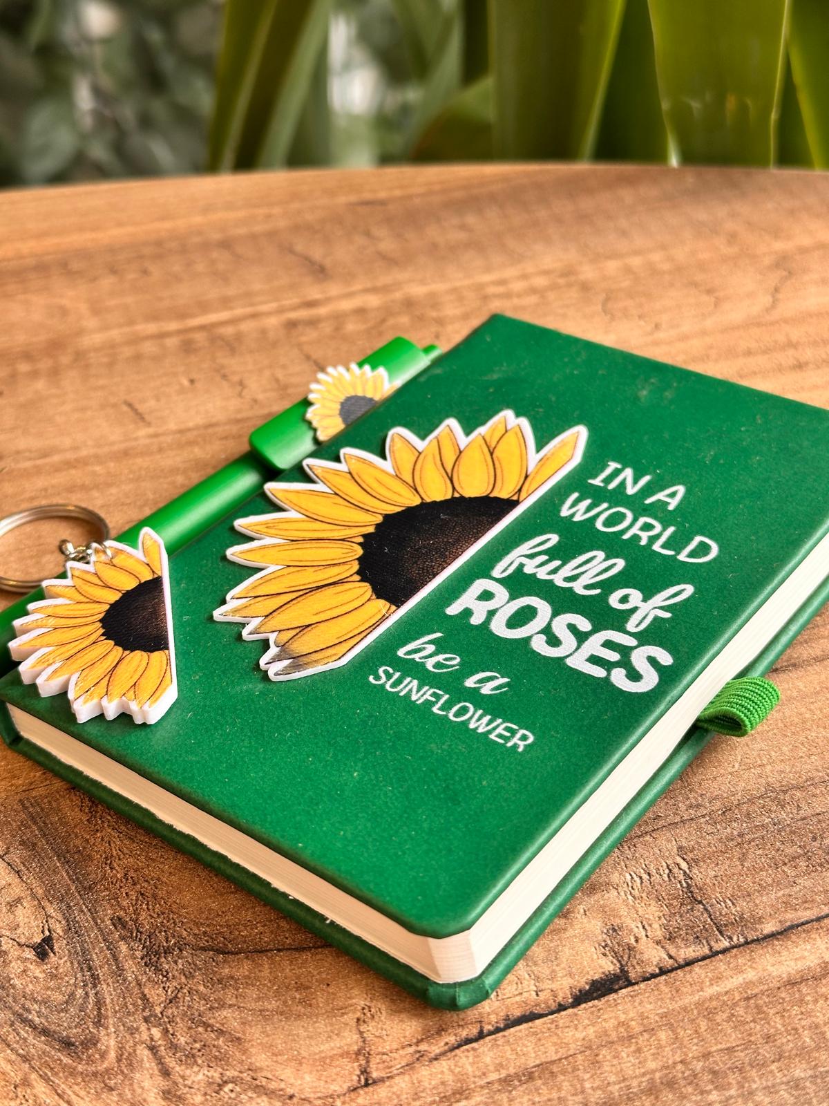 Ay Çiçeği Kabartmalı Ajanda Set