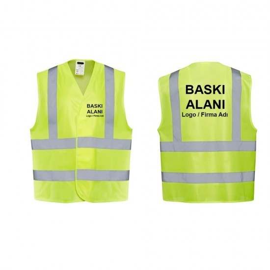 Baskılı Mühendis Tip Reflektifli İkaz Yeleği