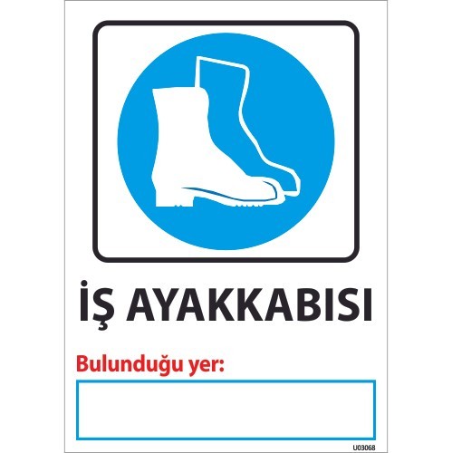 İş Ayakkabısı Levhası 25x35 cm