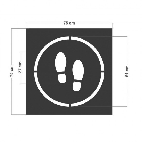 Adım Figürü Boya Şablonu (75x75 cm)