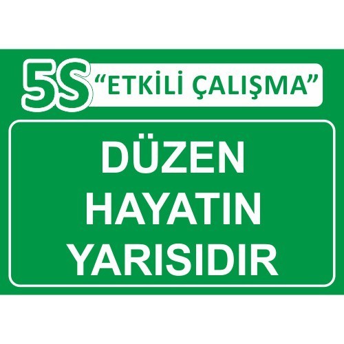 5S Etkili Çalışma Levhası 25x35 cm