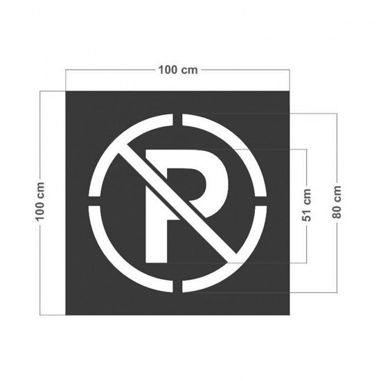 Park Yapılmaz Sembolü Boya Şablonu (100x100 cm)