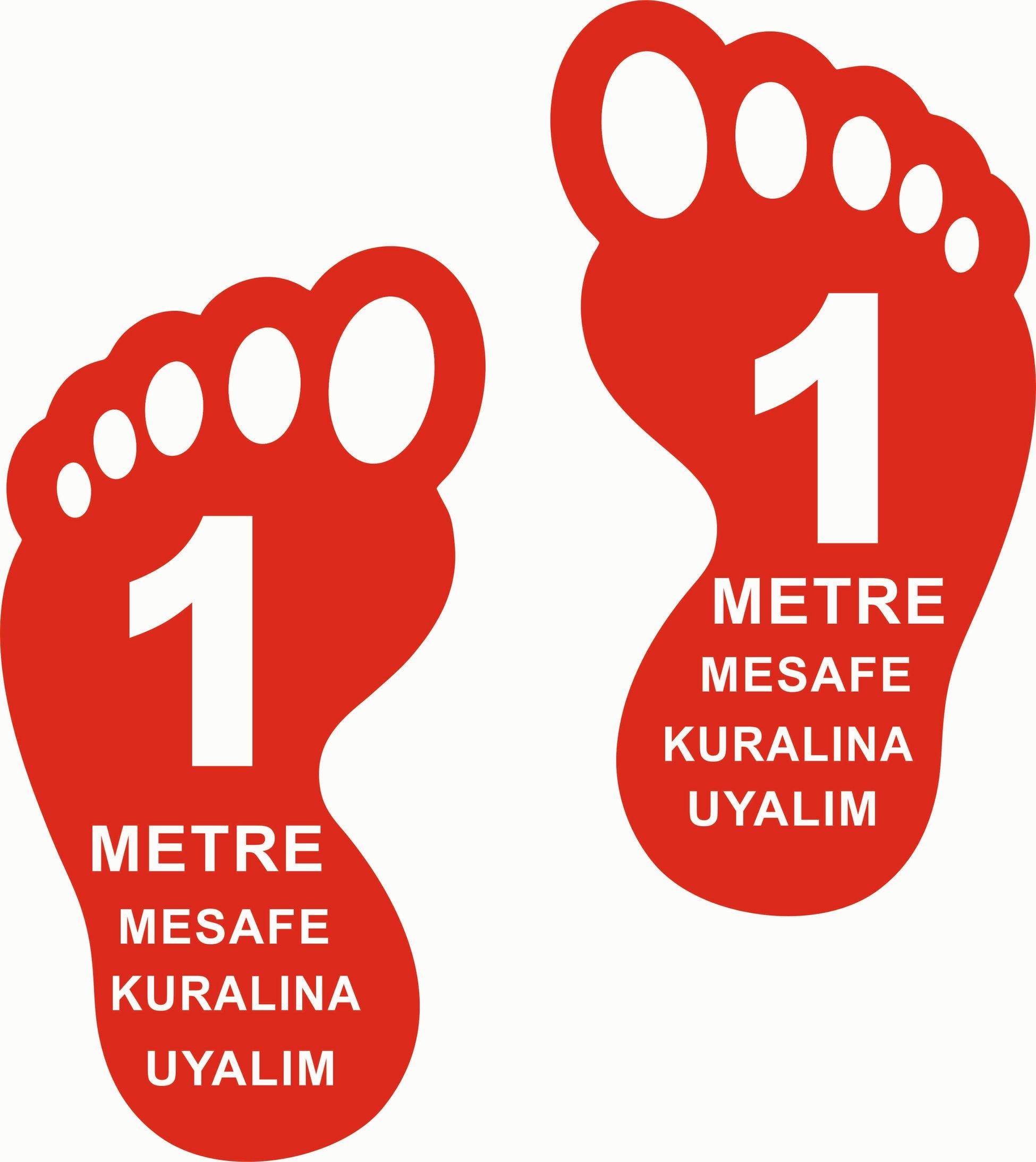 1 Metre Mesafe Kuralına Uyalım Levhası 25x35 cm