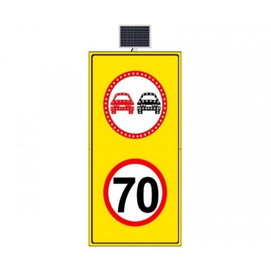 Sollama Yasak LED'li Hız Limiti 50 km/h LED'li Sarı Zemin 100x204 CM