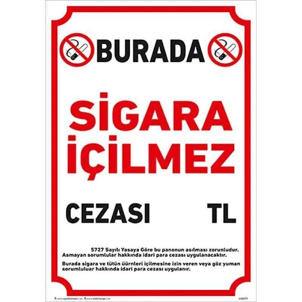 Sigara İçilmez Levhası 25x35 cm