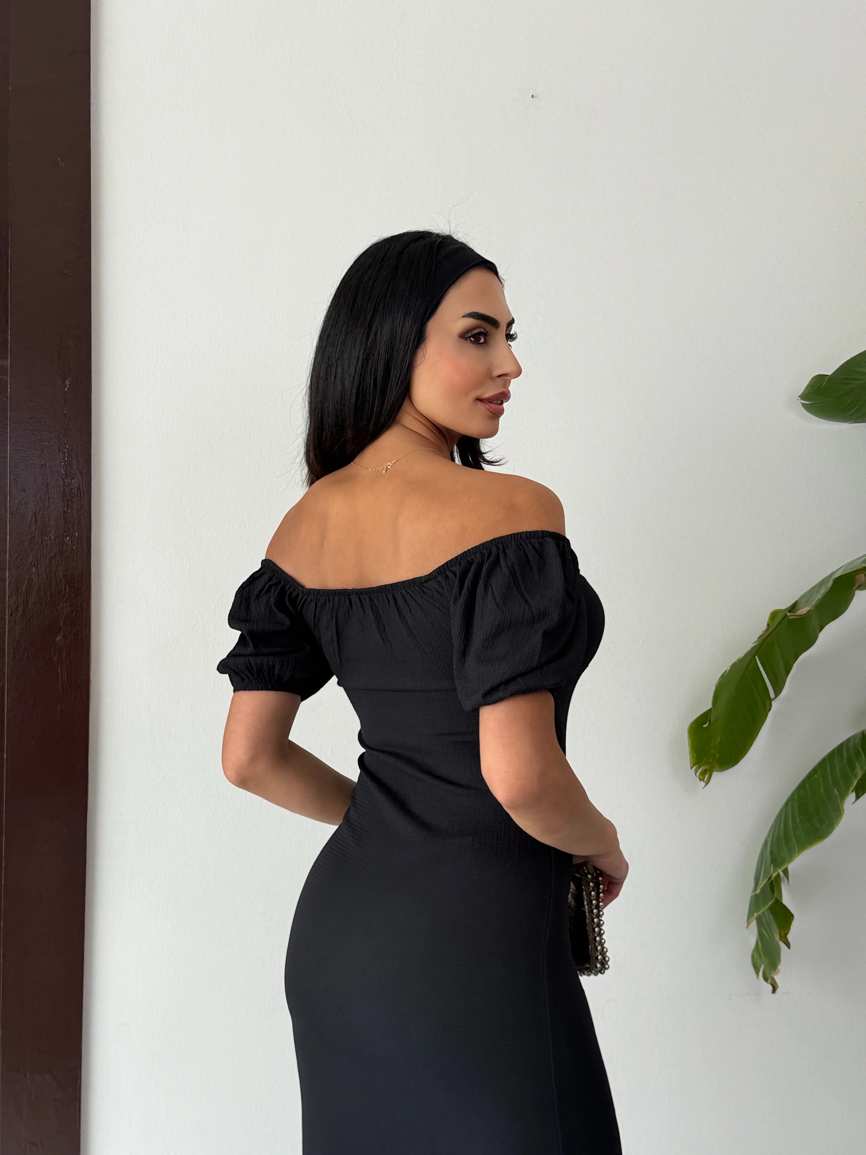 Yazlık Çıtır Desen Karpuz Kol Yırtmaç Detay Elbise