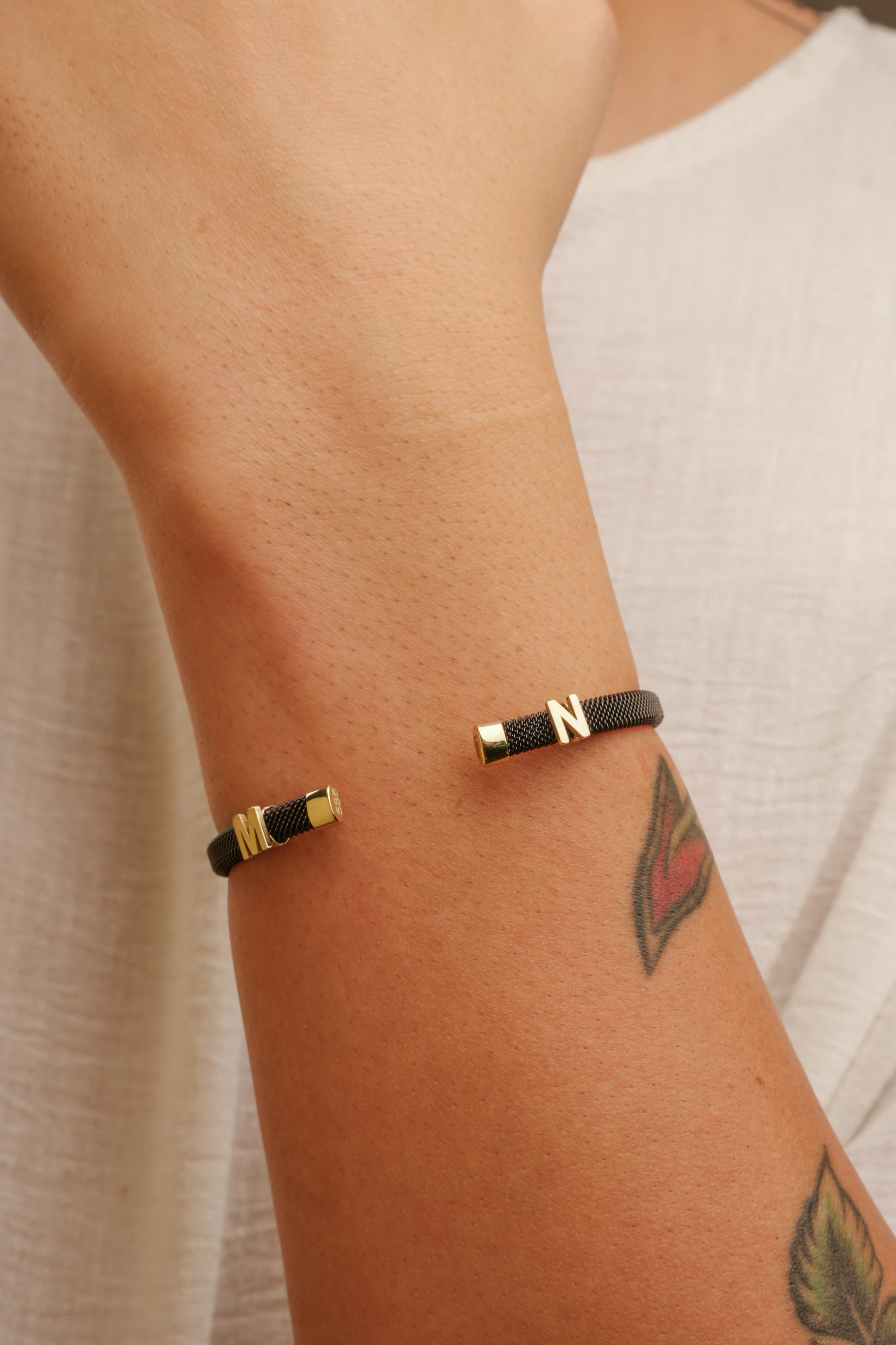 14 Ayar Altın Erkek Harf Bileklik