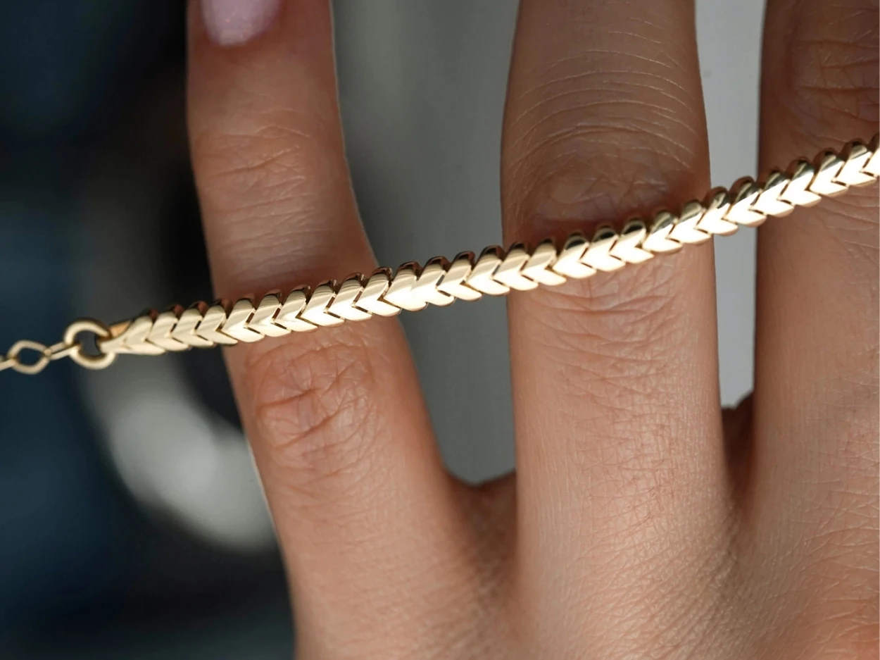 14 Ayar Altın Füzyon Başak Bileklik