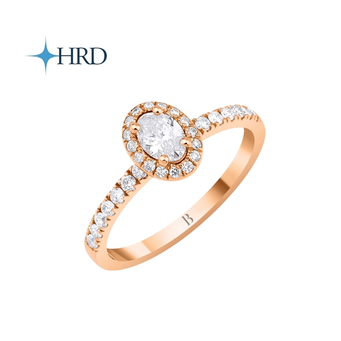 0.58 Karat F Color Oval Pırlanta Tektaş Yüzük