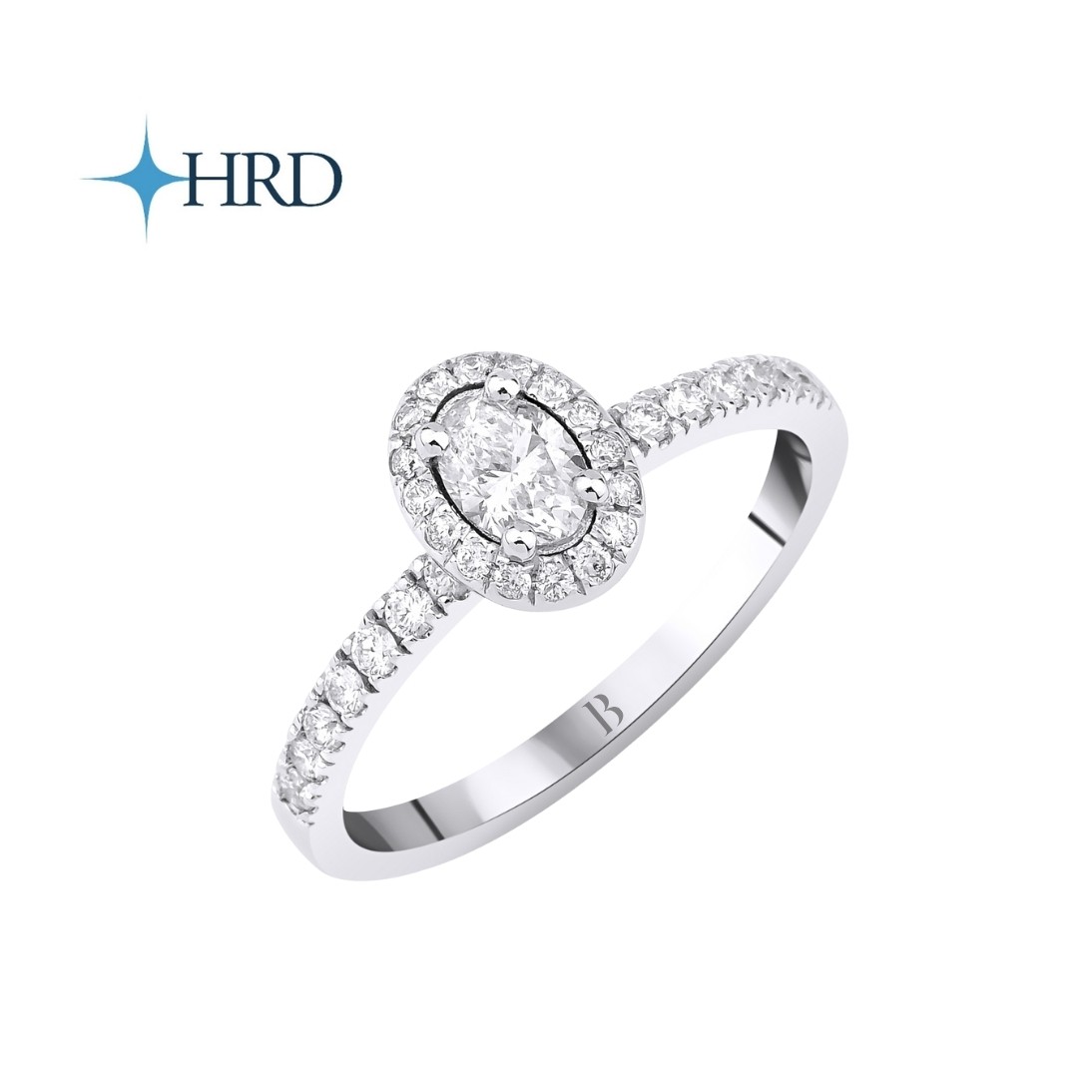 0.58 Karat F Color Oval Pırlanta Tektaş Yüzük
