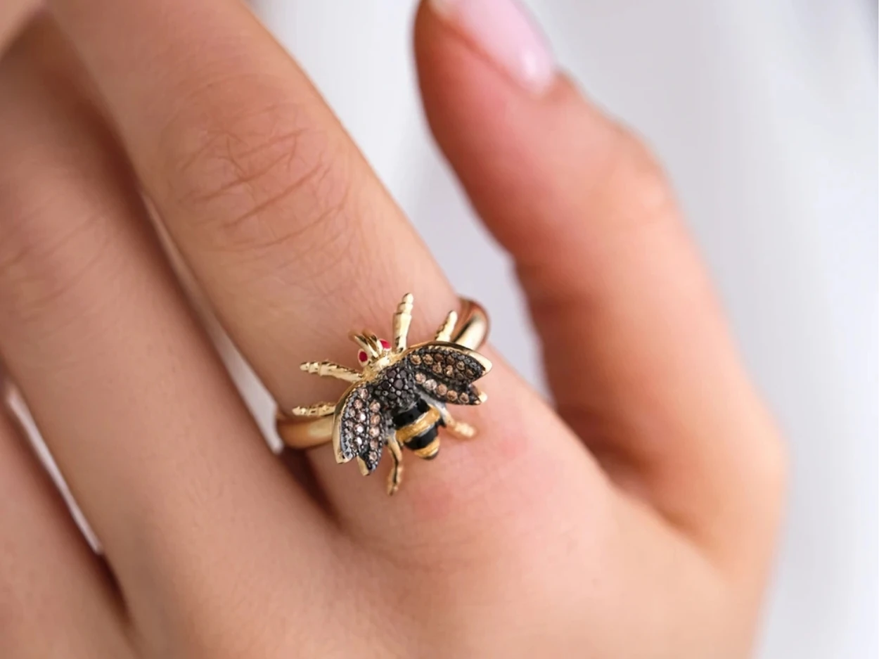 14 Ayar Altın Arı Yüzük