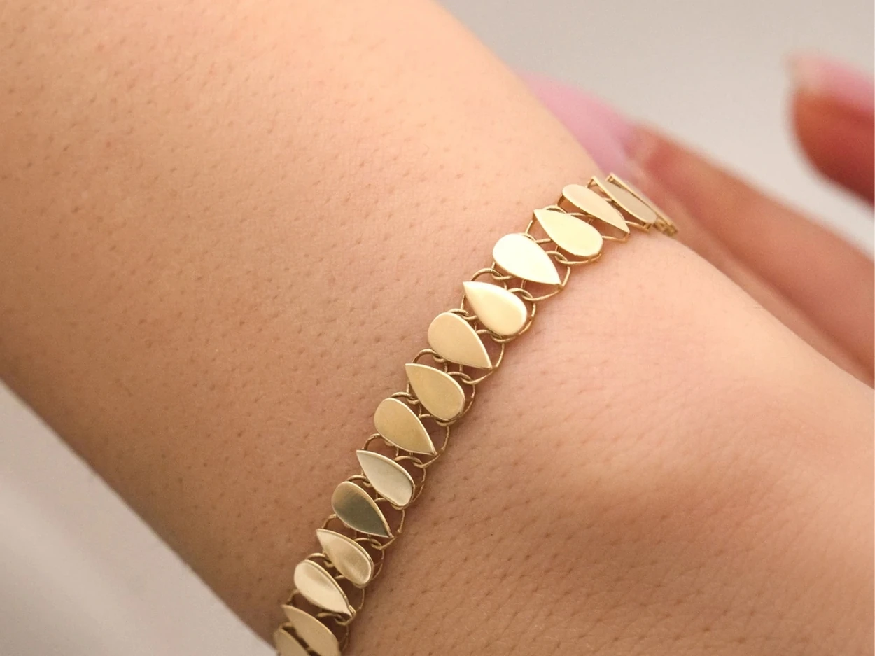 14 Ayar Altın Damla Füzyon Bileklik