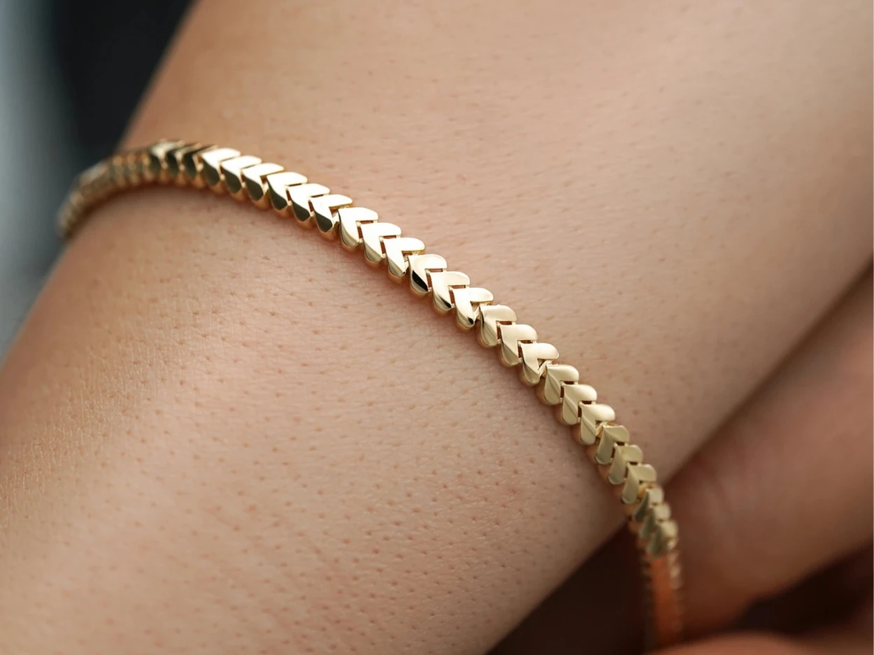 14 Ayar Altın Füzyon Başak Bileklik