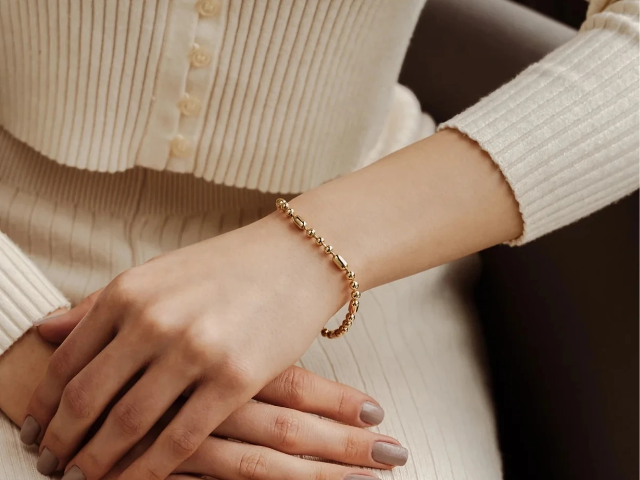 14 Ayar Altın Tasarım Bileklik