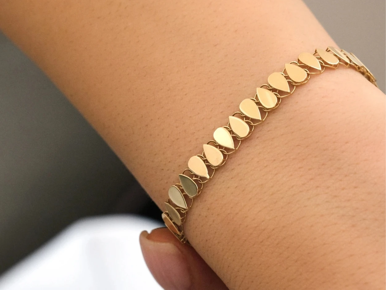 14 Ayar Altın Damla Füzyon Bileklik