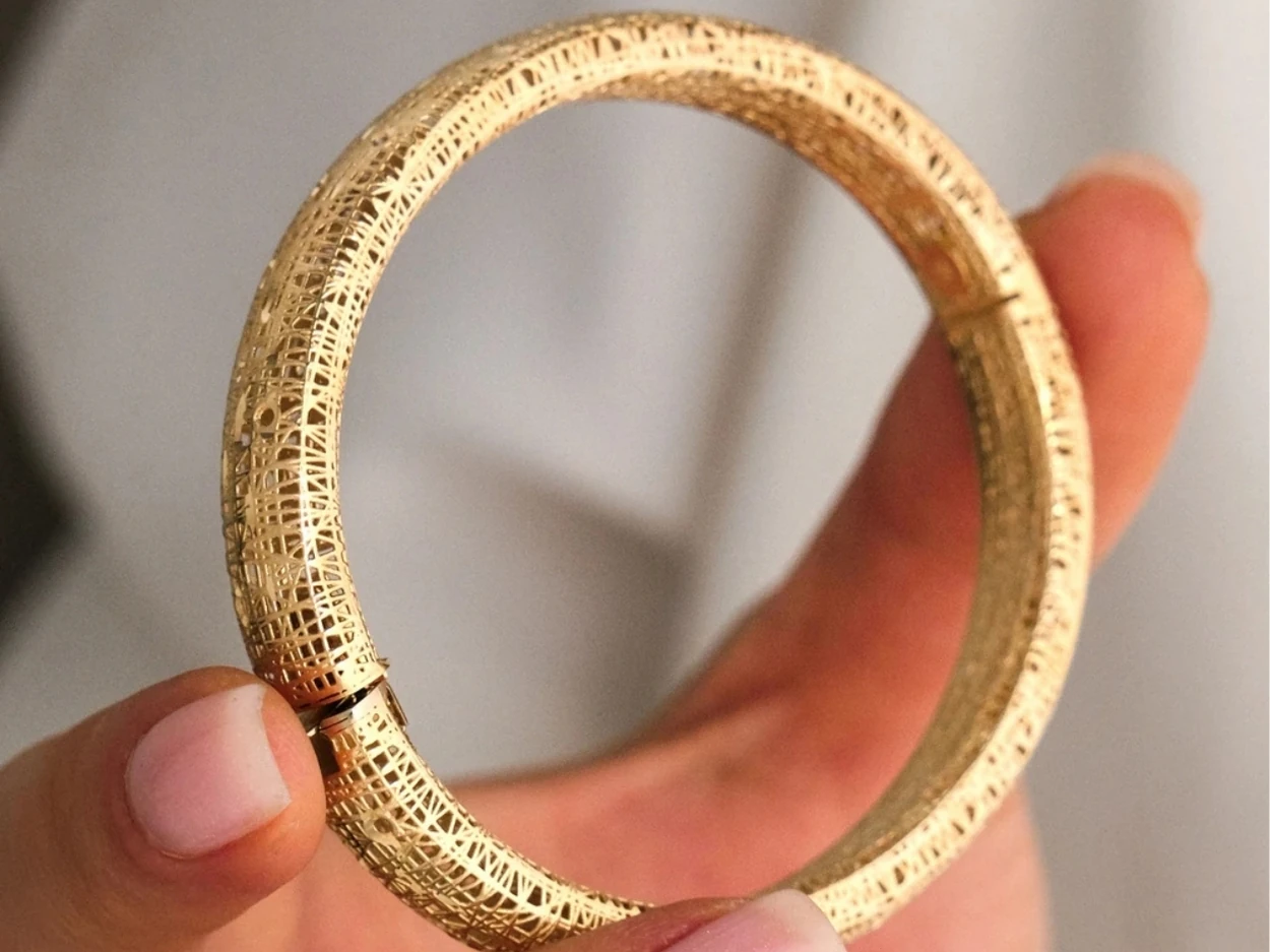 14 Ayar Altın Tasarım Kelepçe