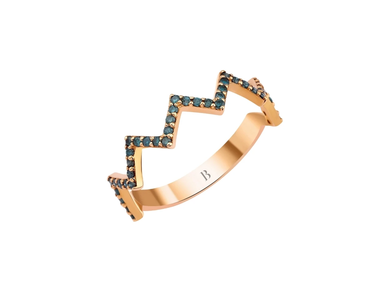 ANGELICA - 0.26 Karat Mavi Pırlanta Tasarım Yüzük