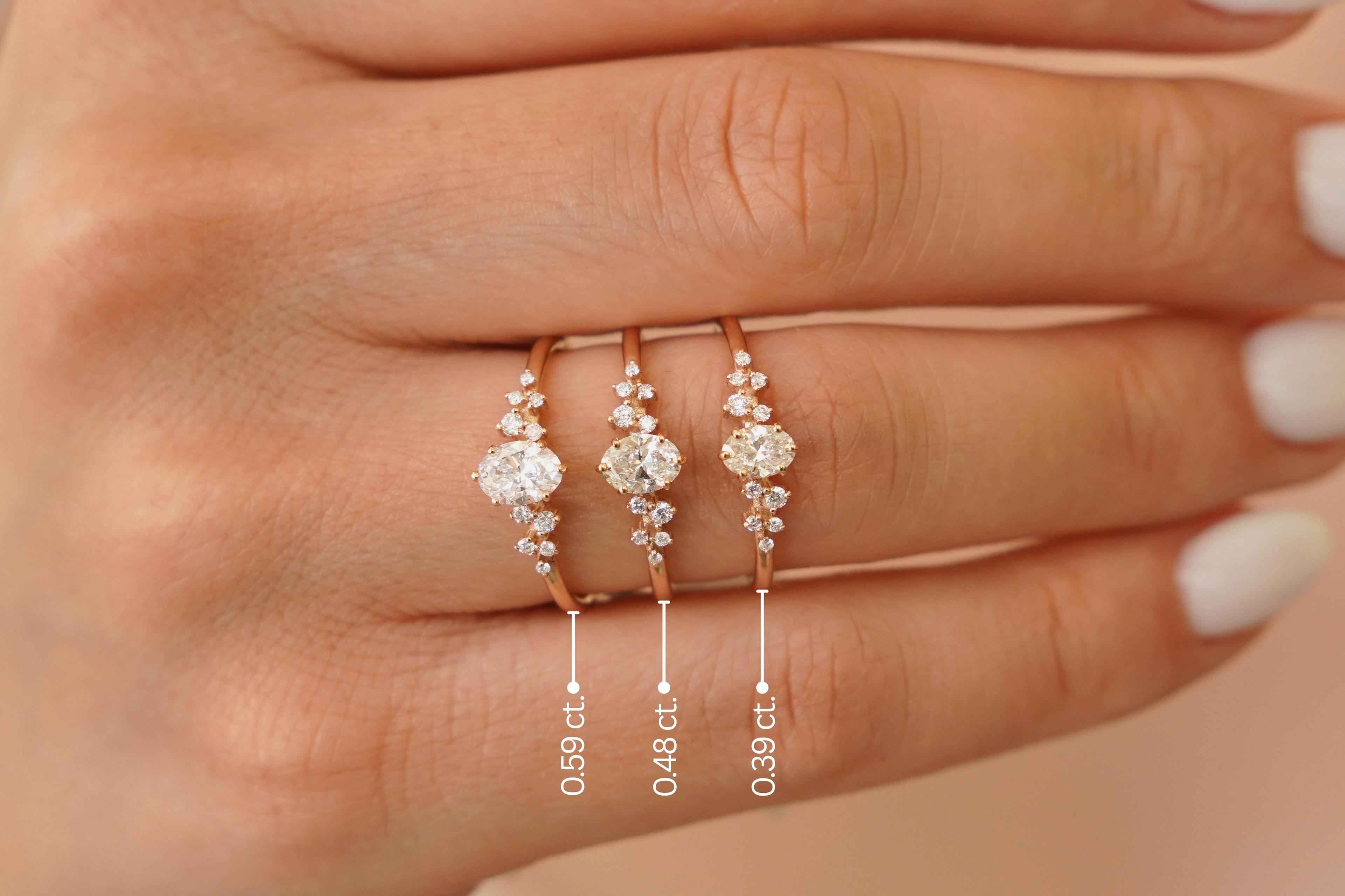 0.48 Karat G Color Oval Pırlanta Tektaş Yüzük